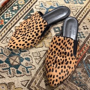 Jenni Kayne Pony Hair Cheetah Print Mules
